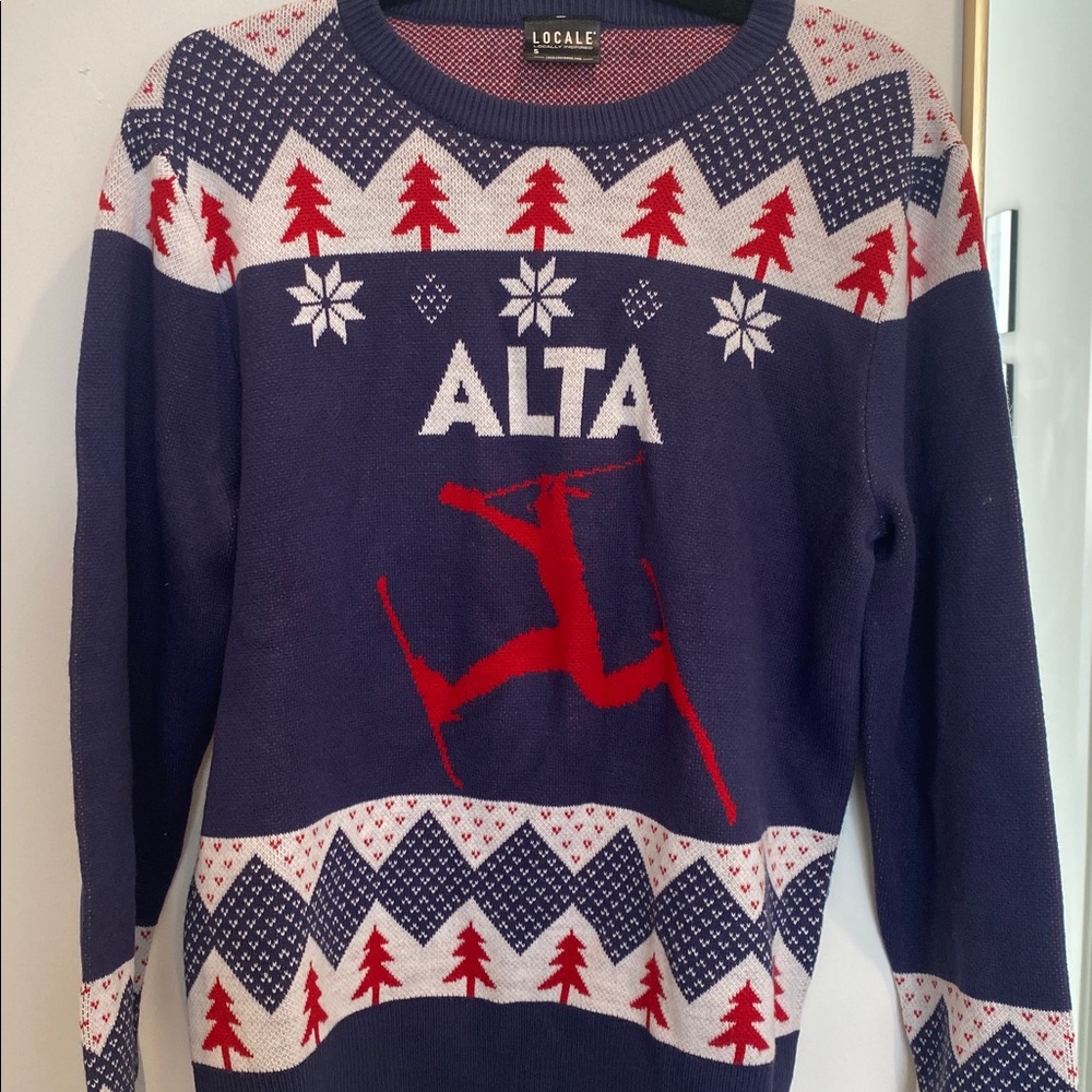Navy and Red Ski Sweater - Alta Jackson Hole